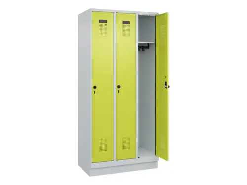 locker,HxBxD 1950x900x500mm,3vak,vak B 300mm,draaigrendel,sokkel