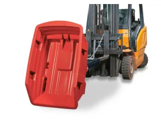 PE-kiepbak,HxLxB 625x1420x920mm,0,3m³,draagverm. 150kg,rood,vorkkoker - 2