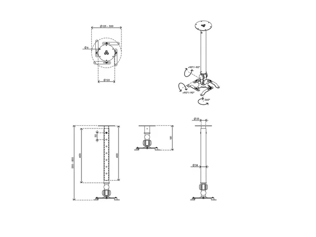 ViewMate Style Beamer Plafondbevestiging 582