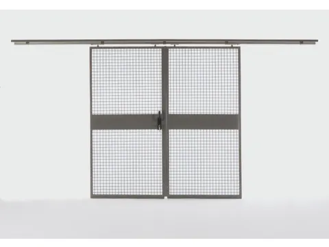 double porte coulissante p. parois de séparation RAL5002