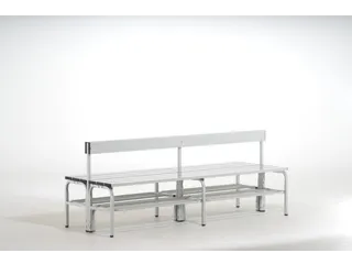 dubbele zitbank,HxLxD 770x2000x725mm,alu. lijsten,frame RVS RAL7035 - 2