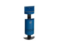 Combi-asbak 13 liter hxbxd 985x340x200mm RAL5010 afsluitbaar staal
