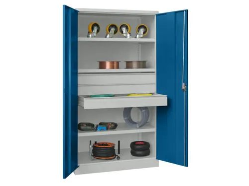 systeemkast,HxBxD 1950x1040x630mm,3xStalen bodem,RAL7035,front RAL5010