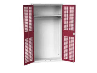 Lockerkast 2000x1050x550mm 1 vak, dubbele ventilatiedeur, RAL3004 - 1