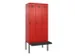 locker met bank,voor scheiding van kleding,HxBxD 2120x900x815mm,3vak