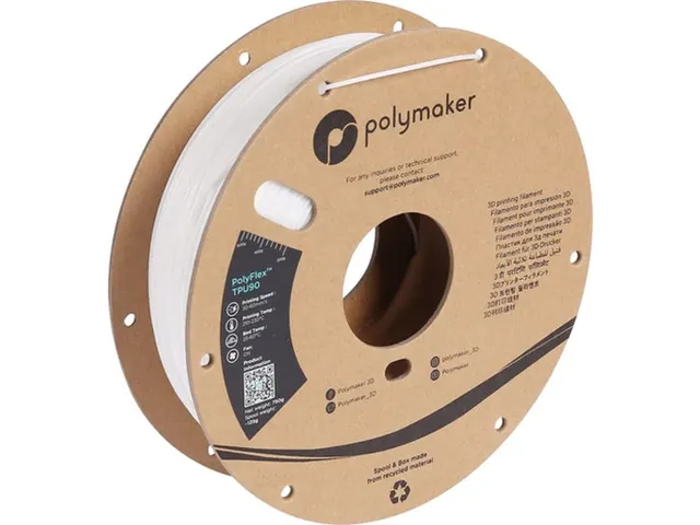 TPU90-A 1,75mm wit 0,75kg PolyFlex 3D Filament