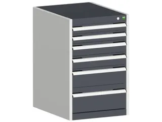 ladekast HxBxD 800x525x650mm 6laden romp RAL7035 front RAL7016 - 1