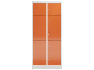 lockerkast,HxBxD 1800x800x500mm,2x5vakken,cil.-slot,romp RAL7035 - 3