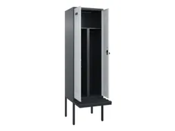 PBM-locker met bank,HxBxD 2120x600x815mm,2vak,vak B 300mm,draaigrendel