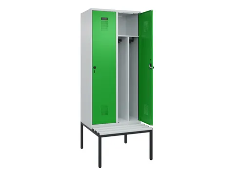 locker met bank,voor scheiding van kleding,HxBxD 2120x800x815mm,2vak