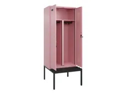 PBM-locker met bank,HxBxD 2120x800x815mm,2vak,vak B 400mm,draaigrendel