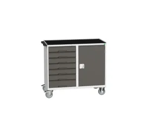 montagetafel 965x1050x550mm staalblad 7 laden kast front RAL7016 - 1