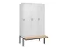 locker voor scheiding van kleding,HxBxD 2120x1200x815mm,3vak