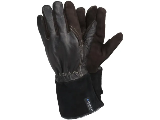 Tegera 132A lederen lashandschoenen, bruin/zwart, maat 10, per 12 paar