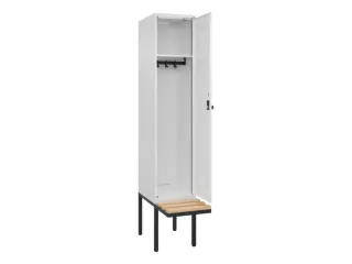 locker met bank,HxBxD 2120x400x815mm,1vak,vak B 400mm,draaigrendel - 2