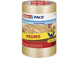 Verpakkingstape tesapack 66mx50mm transparant promopack 3 rollen