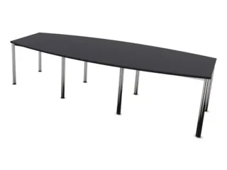 vergadertafel,HxBxD 740x2800x1200mm,vatvormig,CC-zwart - 1