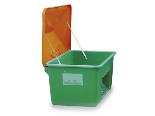 Strooigoedbak Gvk 1500l 1040x1840x1430mm Groen/Oranje Uitschep Opening