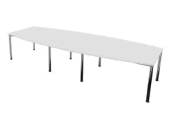 vergadertafel,HxBxD 740x3600x1400mm,vatvormig,Bl-wit