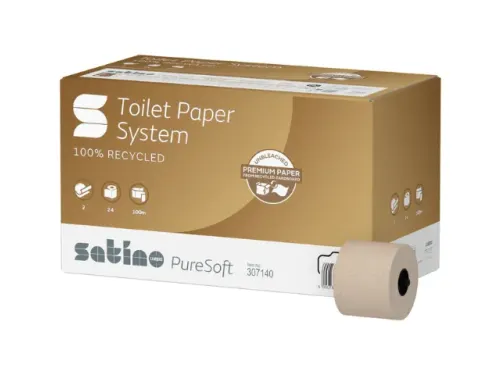 Satino 307140 Puresoft Toiletpapier met Dop 2-laags JT3 systeemrol