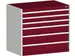 ladekast HxBxD 900x1050x650mm 6laden RAL7035 front RAL3004