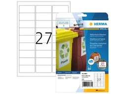 HERMA 4864 Weerbestendige Inkjet-etiketten A4 63,5x29,6 mm wit 270 stu
