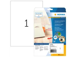HERMA 8964 Transparante Inkjet folie-etiketten A4 210x297mm 10 stuks