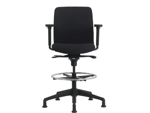 Loketstoel Stof Zwart met Doppen