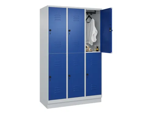dubbeldekse locker,HxBxD 1950x1200x500mm,3x2vak.,vak B 400mm