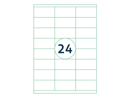 Etiketten Zelfklevend Wit 24 op A4 70x35mm 1000 Vel