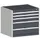 ladekast HxBxD 700x800x525mm 5laden romp RAL7035 front RAL7016