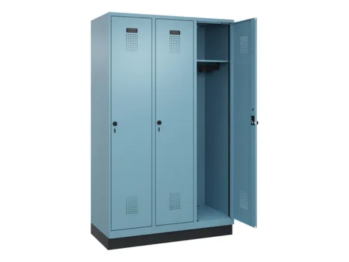 locker,HxBxD 1950x1200x500mm,3vak,vak B 400mm,draaigrendel,sokkel