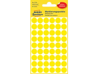 Etiket Avery Zweckform 3144 Rond Ø12mm Geel 270 Stuks - 3