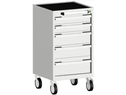 ladekast verrijdbaar 980x525x525mm 5laden RAL7035 front RAL7035
