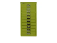 kantoor-ladekast HxBxD 590x279x380mm 10 laden romp + front groen staal