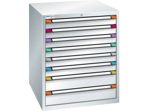 ladekast HxBxD 1000x805x695mm 8laden slot RAL7035 front RAL7035