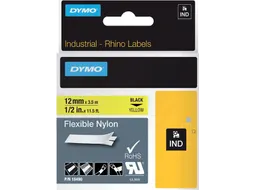 Labeltape Dymo Rhino 18490 Nylon 12mmx3.5m Zwart Op Geel