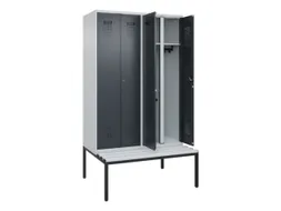 locker met bank,voor scheiding van kleding,HxBxD 2120x1200x815mm,4vak