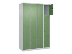 lockerkast,HxBxD 1850x1200x500mm,4x4vakken,vak B 300mm,cil.-slot