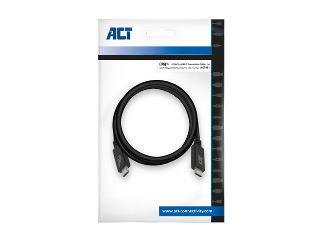 Kabel ACT USB-C USB 4 20Gbps Thunderbolt3 1 meter
