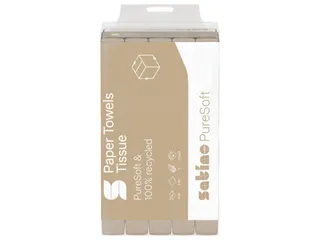 Handdoek PureSoft PT2 Z-vouw 2-laags 206x240mm 25x150vel natur 277530 - 3
