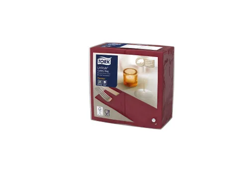 Bestekpochette Tork LinStyle 1-laags 60st duurzaam rood 509603