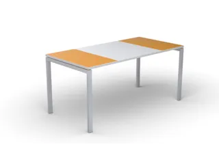 bureau HxBxD 750x1800x800mm blad oranje/wit rechthoekig 4-voeten wit - 1