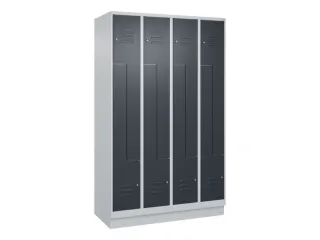 Z-garderobekast,HxBxD 1950x1200x500mm,vak B 150/300mm,cil.-slot,sokkel - 1