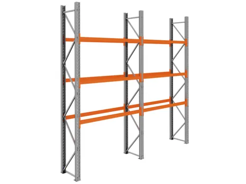 palletstelling,basis+1xaanbouw,HxBxD 3990x3950x750mm,vakl. 3000kg