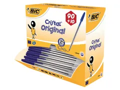 Balpen Bic Cristal medium blauw doos à 90+10 gratis