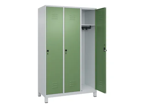 locker,HxBxD 1950x1200x500mm,3vak,vak B 400mm,draaigrendel,voeten