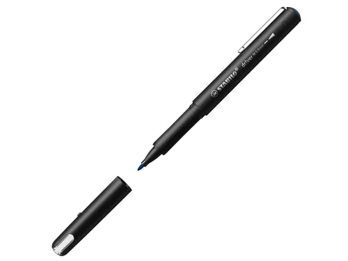 Fineliner STABILO dr!ver medium punt 0.8 mm Blauw