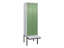 PBM-locker met bank,HxBxD 2120x600x815mm,2vak,vak B 300mm,cil.-slot