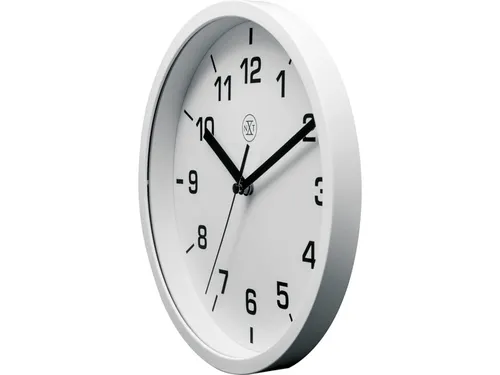 wandklok NXT diameter 20cm kunststof wit, witte wijzerplaat